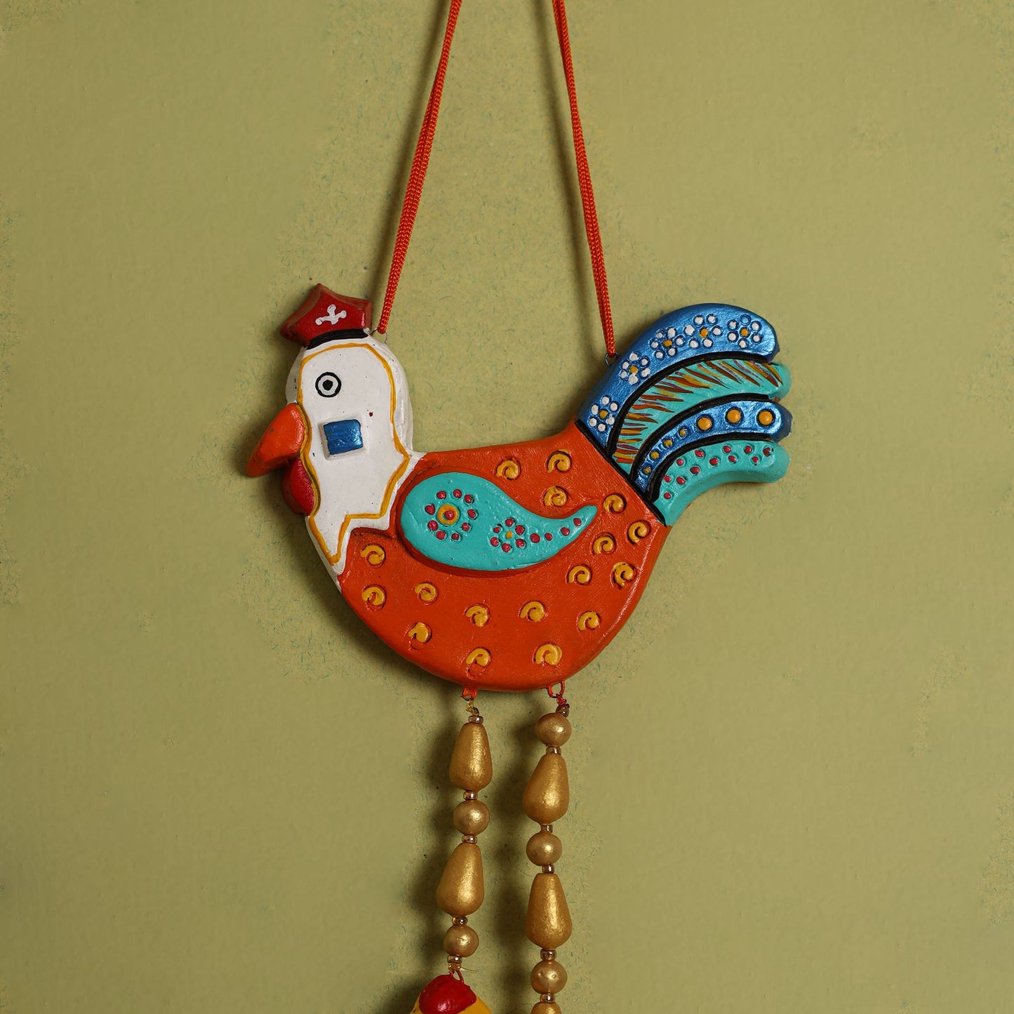  Bishnupur Handpainted Terracotta Wall Hanging 84 