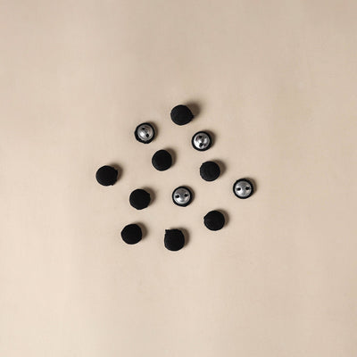  Black Handmade Fabric Button Set Small at iTokri