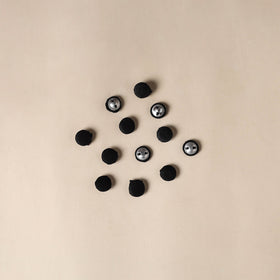  Black Handmade Fabric Button Set Small at iTokri