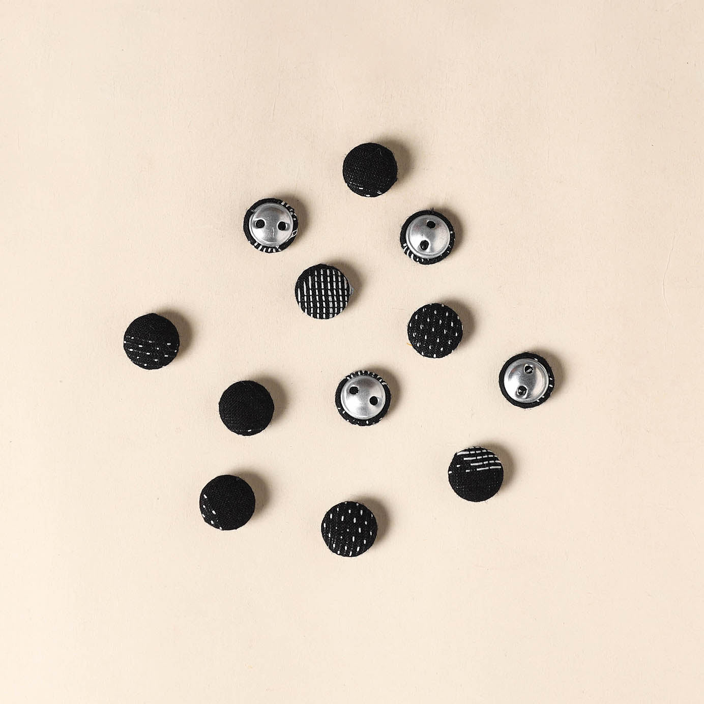  Black Handmade Fabric Button Small at iTokri