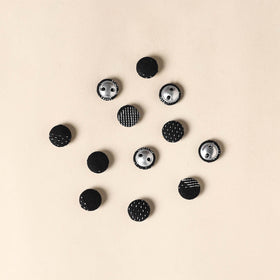  Black Handmade Fabric Button Small at iTokri