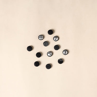  Black Handmade Fabric Button Small at iTokri