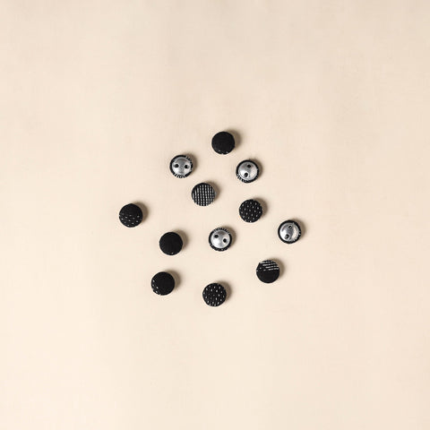  Black Handmade Fabric Button Small at iTokri