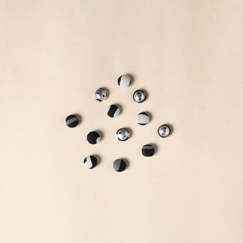  Black Handmade Fabric Button Small at iTokri