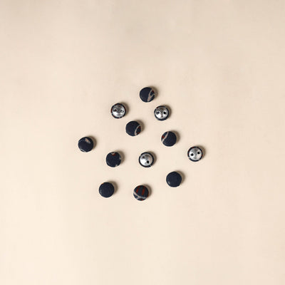 Black Handmade Fabric Button Small at iTokri