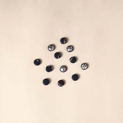  Black Handmade Fabric Button Small at iTokri