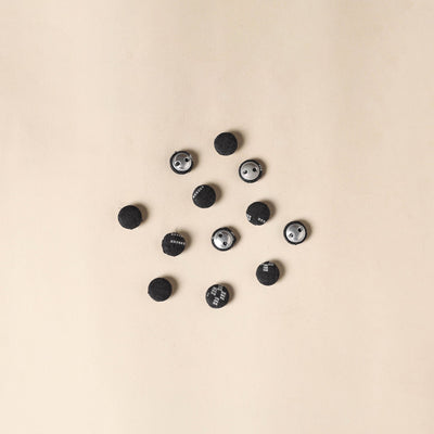  Black Handmade Fabric Button Small at iTokri