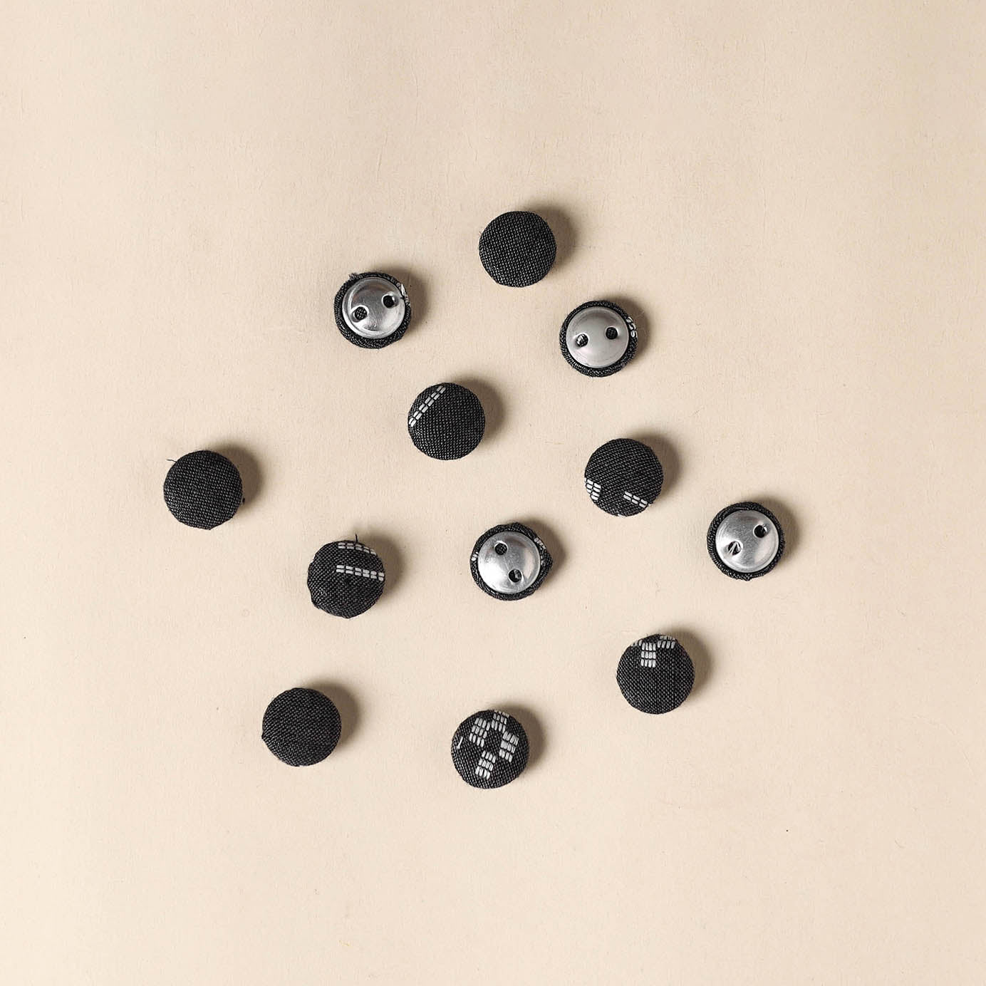  Black Handmade Fabric Button Small at iTokri