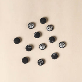  Black Handmade Fabric Button Small at iTokri