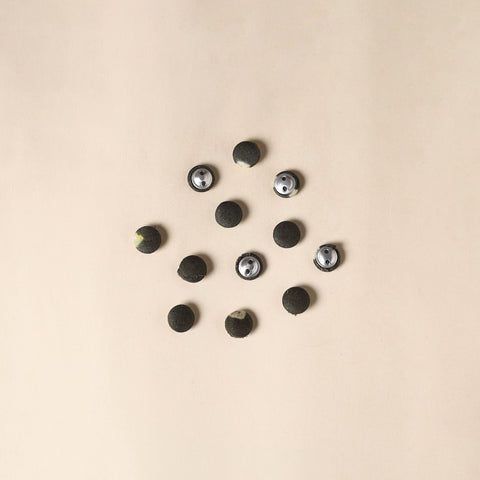  Black Handmade Fabric Button Small at iTokri