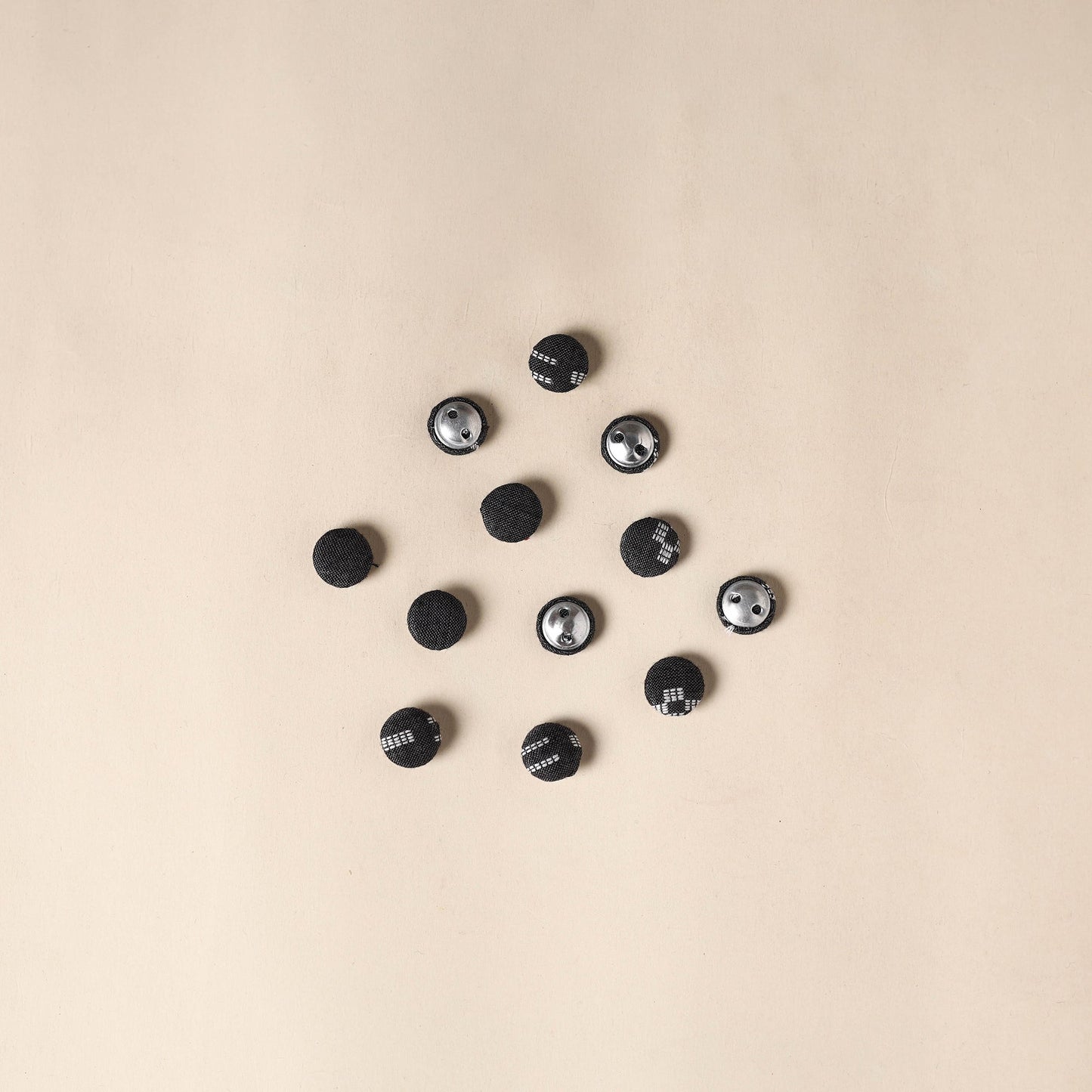  Black Handmade Fabric Button Small at iTokri