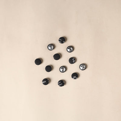  Black Handmade Fabric Button Small at iTokri