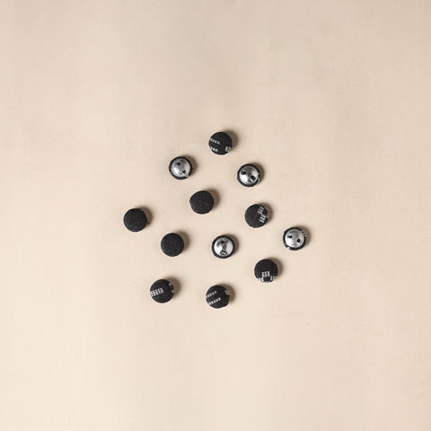  Black Handmade Fabric Button Small at iTokri