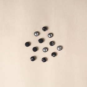  Black Handmade Fabric Button Small at iTokri