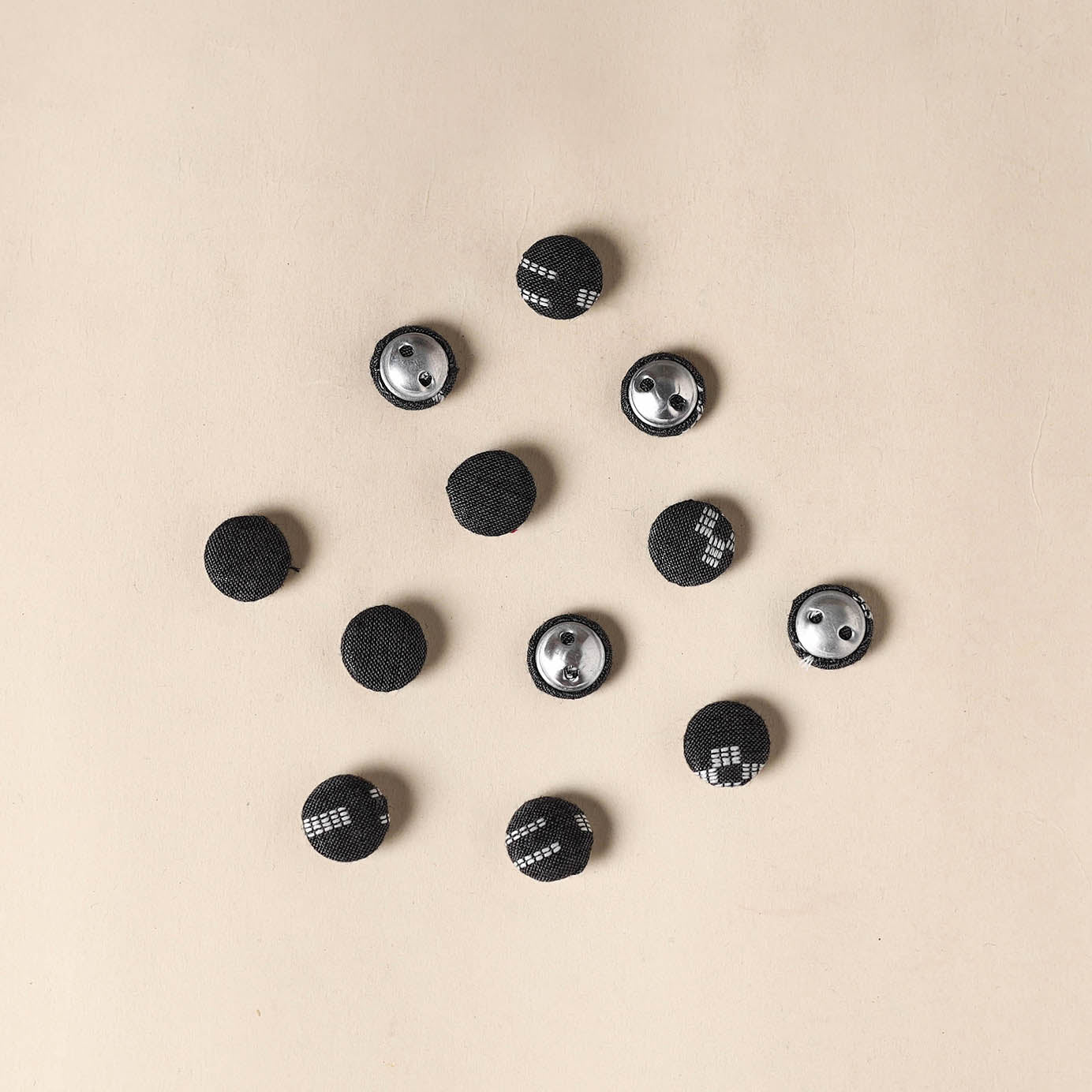  Black Handmade Fabric Button Small at iTokri