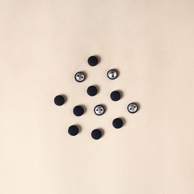  Black Handmade Fabric Button Small at iTokri