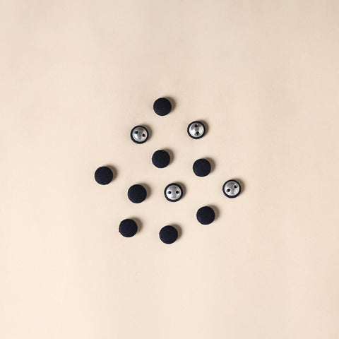 Black Handmade Fabric Button Small at iTokri