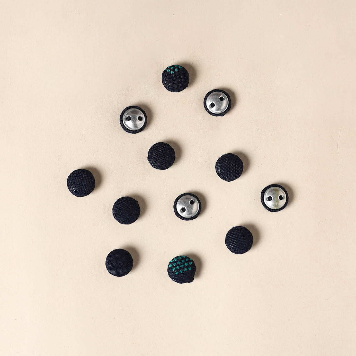  Black Handmade Fabric Button Small at iTokri