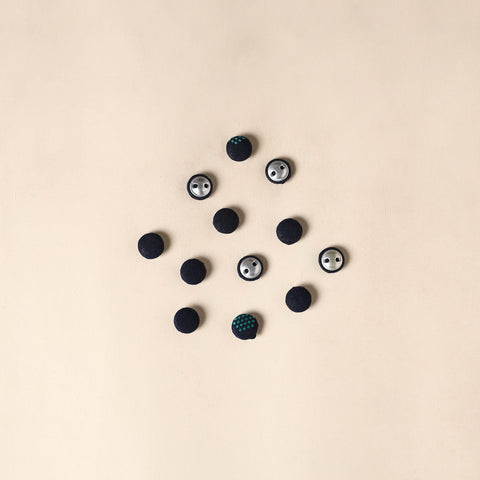  Black Handmade Fabric Button Small at iTokri