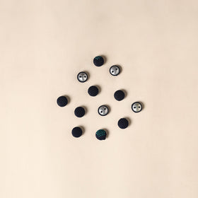  Black Handmade Fabric Button Small at iTokri
