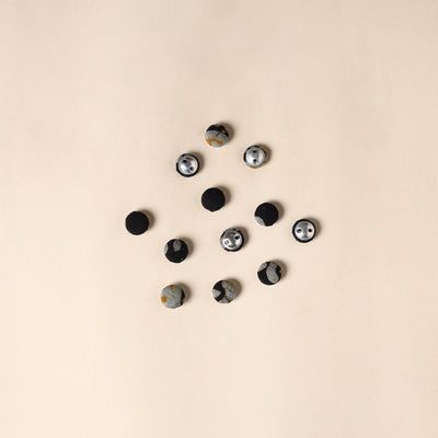  Black Handmade Fabric Button Small at iTokri