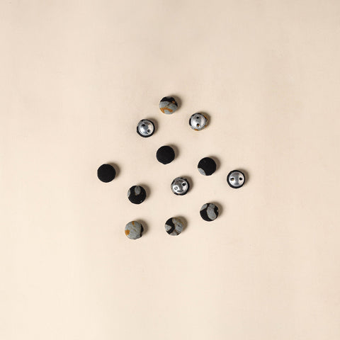  Black Handmade Fabric Button Small at iTokri