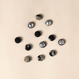  Black Handmade Fabric Button Small at iTokri