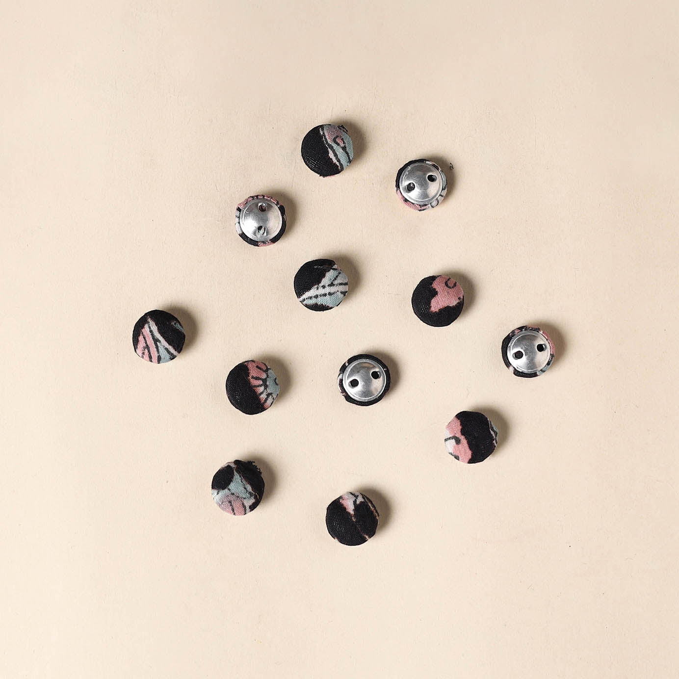  Black Handmade Fabric Button Small at iTokri