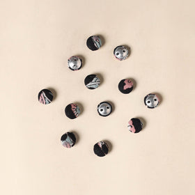  Black Handmade Fabric Button Small at iTokri