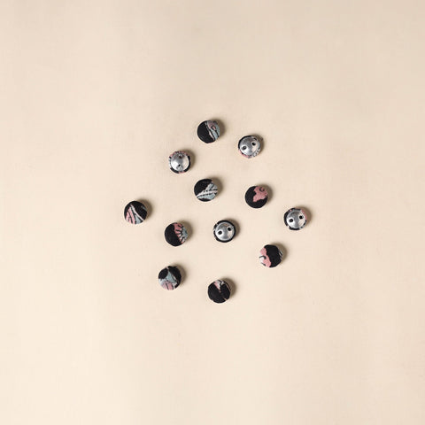  Black Handmade Fabric Button Small at iTokri