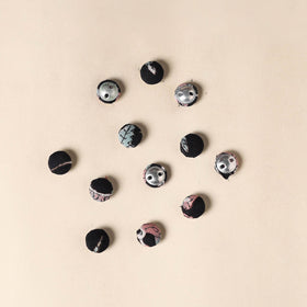  Black Handmade Fabric Button Small at iTokri