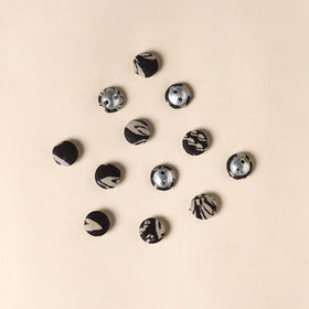  Black Handmade Fabric Button Small at iTokri