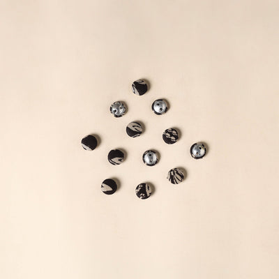  Black Handmade Fabric Button Small at iTokri
