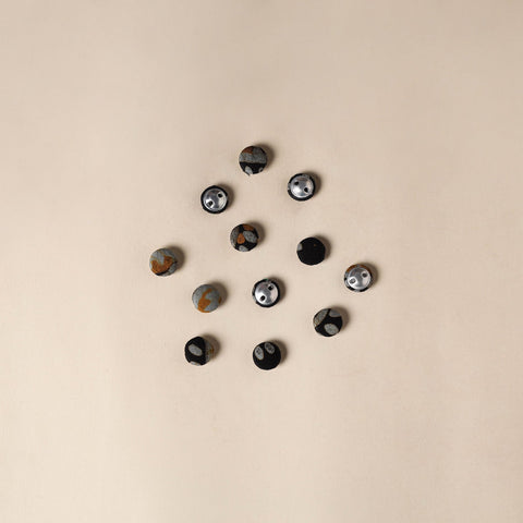  Black Handmade Fabric Button Small at iTokri