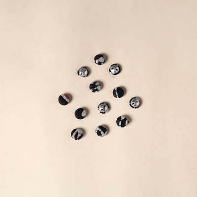  Black Handmade Fabric Button Small at iTokri