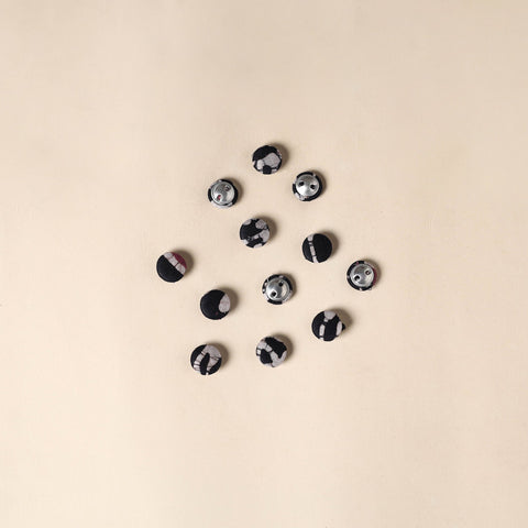  Black Handmade Fabric Button Small at iTokri