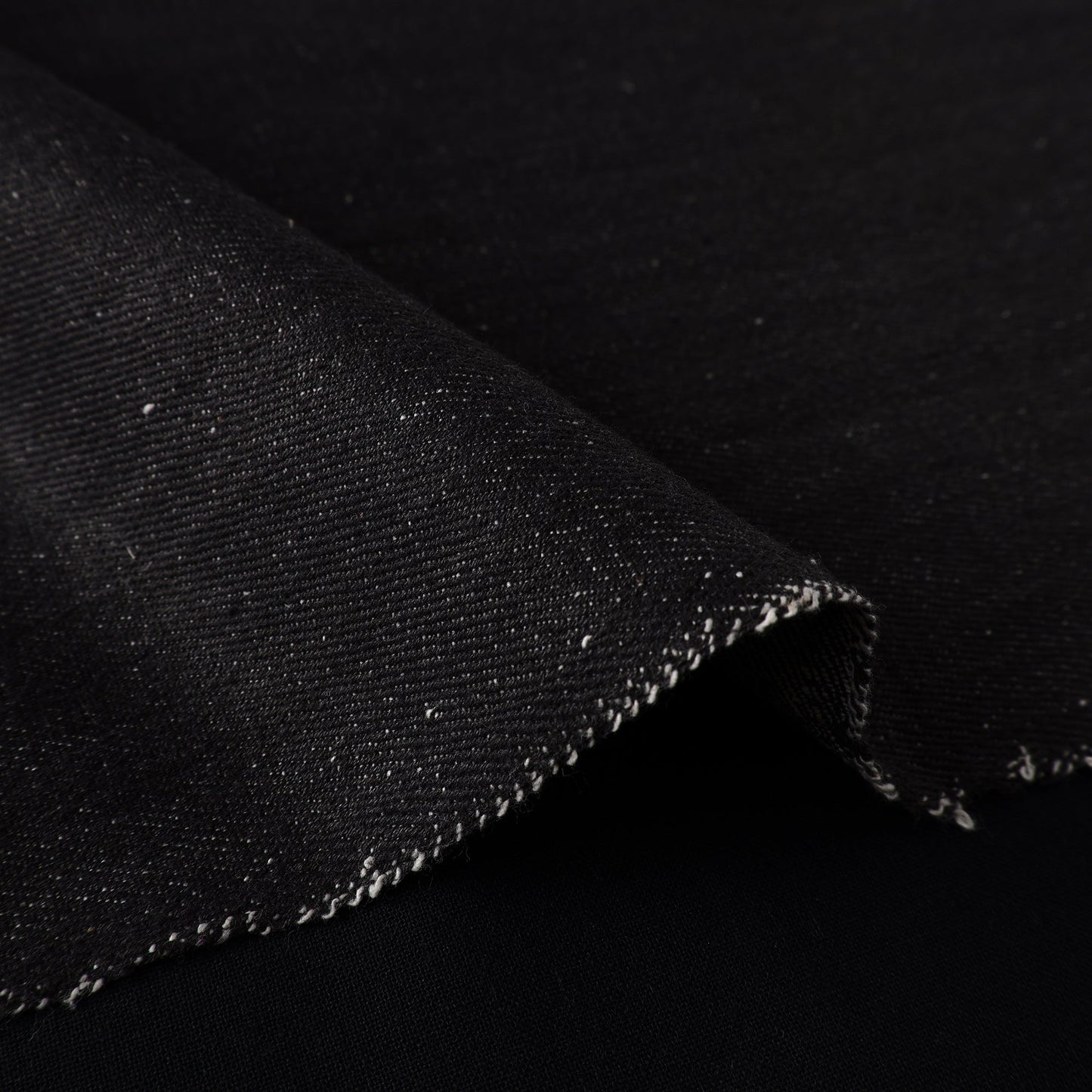  2/40 Black Twill Cotton Handspun Handloom Plain Fabric