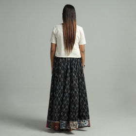 Black - 24 kali cotton pochampally ikat skirt 05
