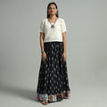 Black - 24 kali cotton pochampally ikat skirt 06