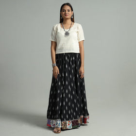 Black - 24 kali cotton pochampally ikat skirt 06