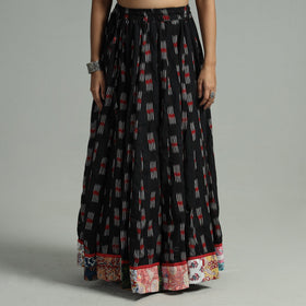 Black - 24 kali cotton pochampally ikat skirt 07