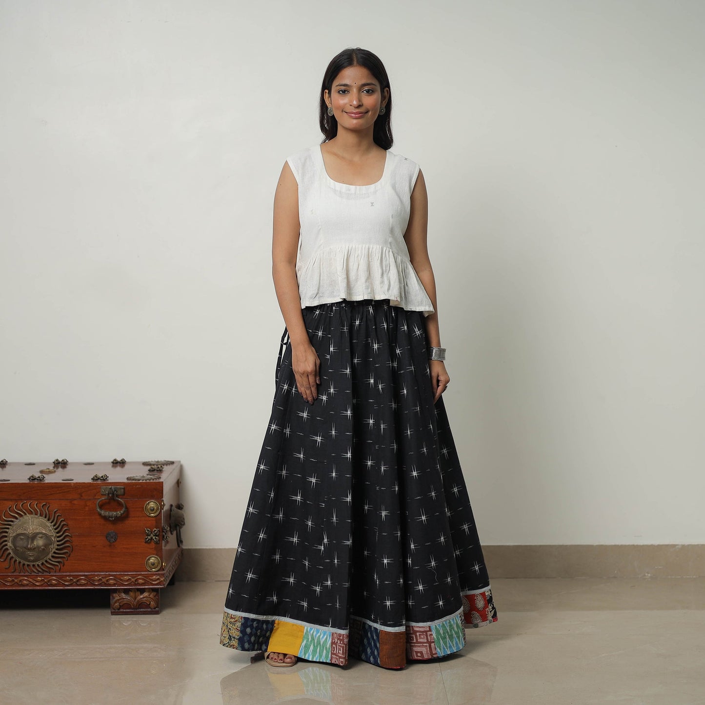  24 Kali Cotton Pochampally Ikat Skirt