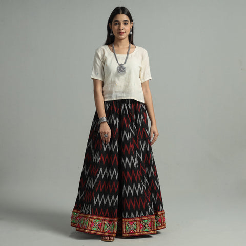 Black - 24 kali cotton pochampally ikat skirt 30