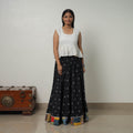 Black - 24 kali cotton pochampally ikat skirt 34