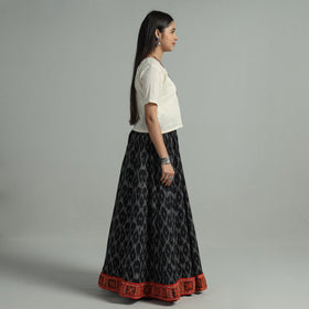 Black - 24 kali cotton pochampally ikat skirt 34