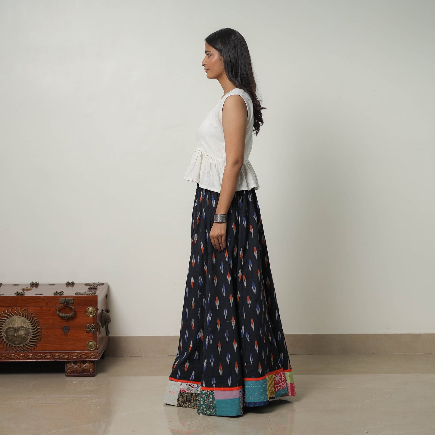  24 Kali Cotton Pochampally Ikat Skirt