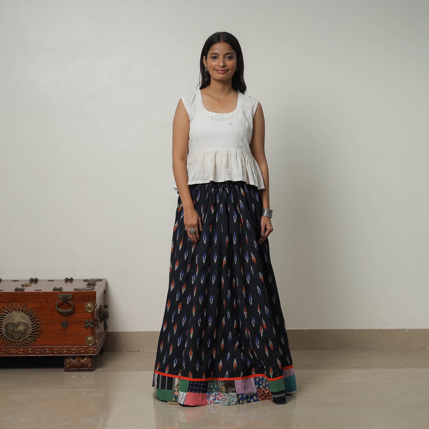  24 Kali Cotton Pochampally Ikat Skirt
