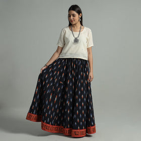 Black - 24 kali cotton pochampally ikat skirt 39