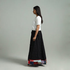 Black - 24 Kali Patchwork Cotton Pochampally Ikat Skirt 39