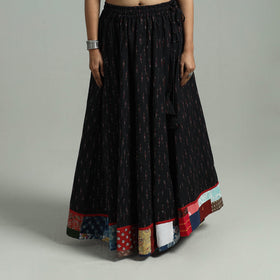 Black - 24 Kali Patchwork Cotton Pochampally Ikat Skirt 39